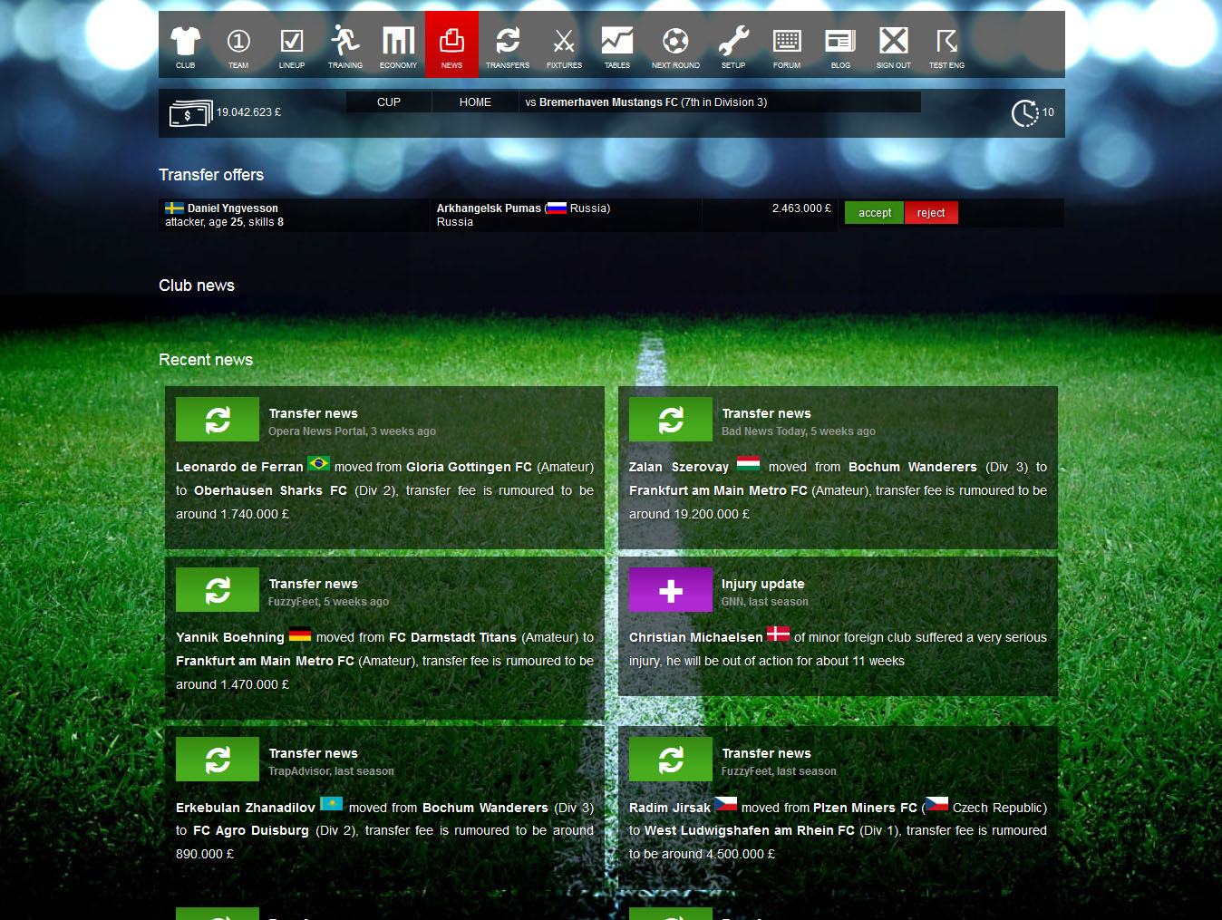 Football Manager 2019 - online football manager